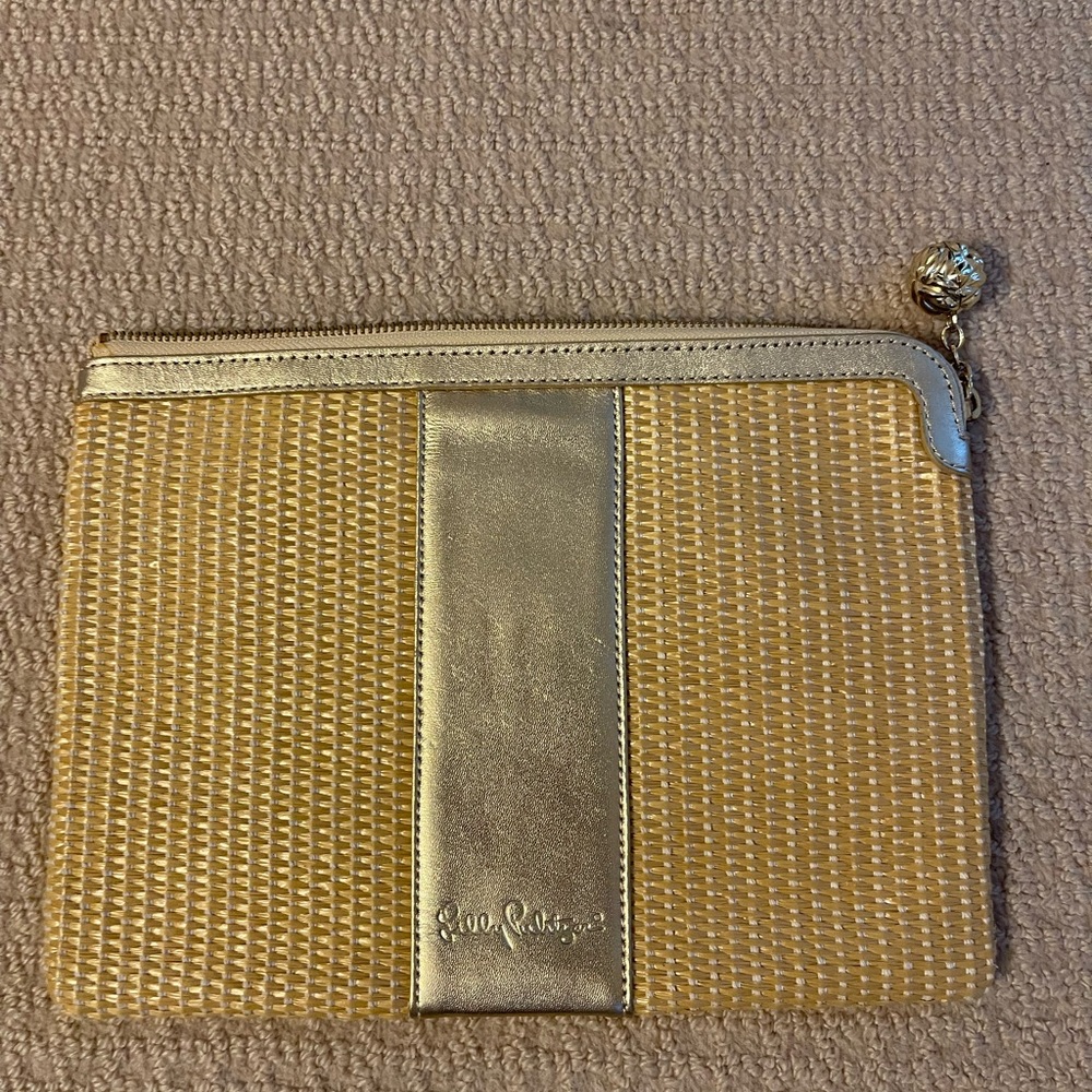 Lilly Pulitzer Southside Clutch Gold Metallic